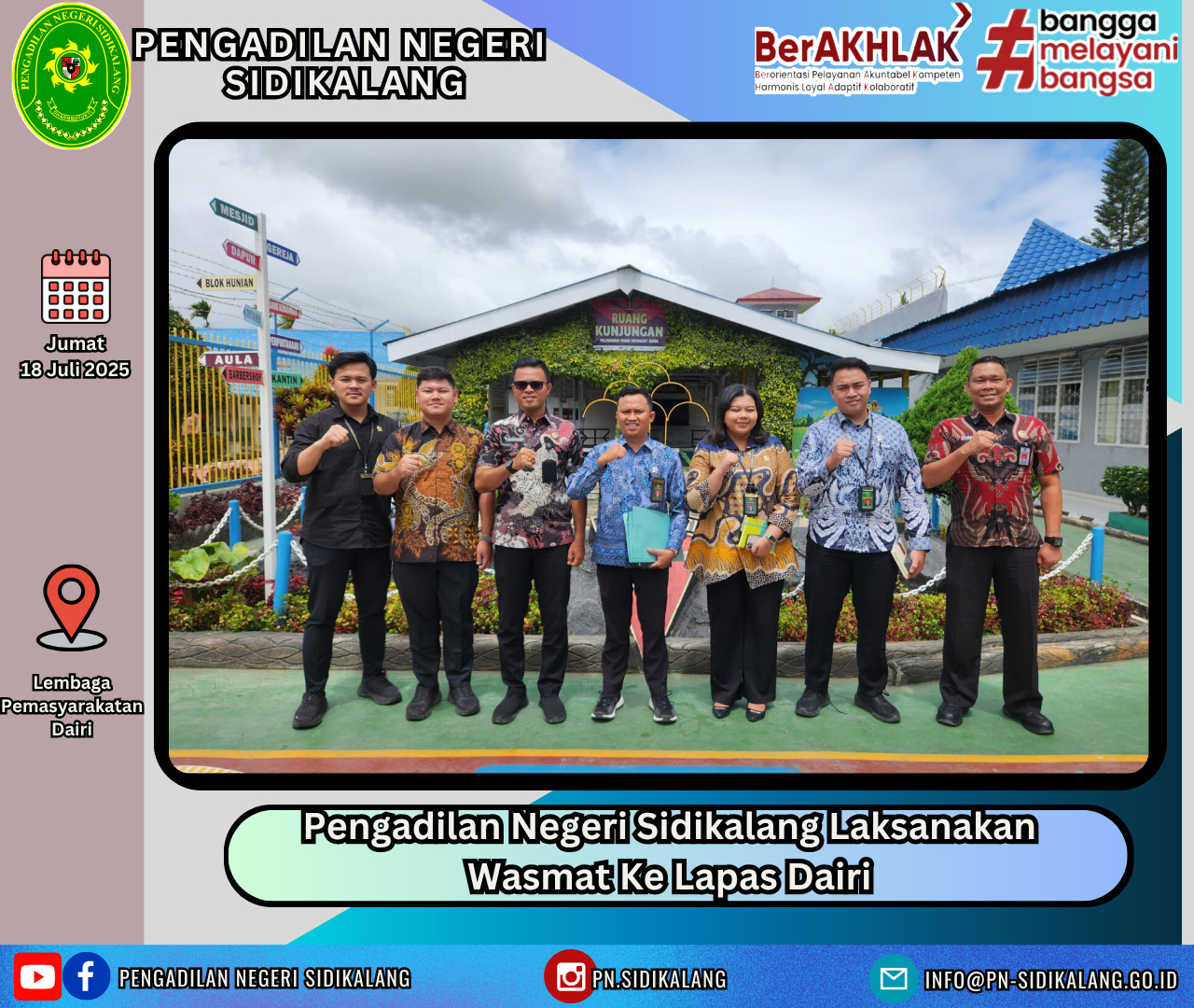 PN Sidikalang Laksanakan Pengawasan di Rutan, Wujudkan Peradilan yang Humanis dan Transparan